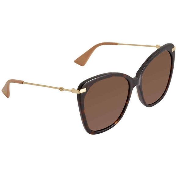 NEW Gucci Havana and Gold Butterfly Women's Sunglasses